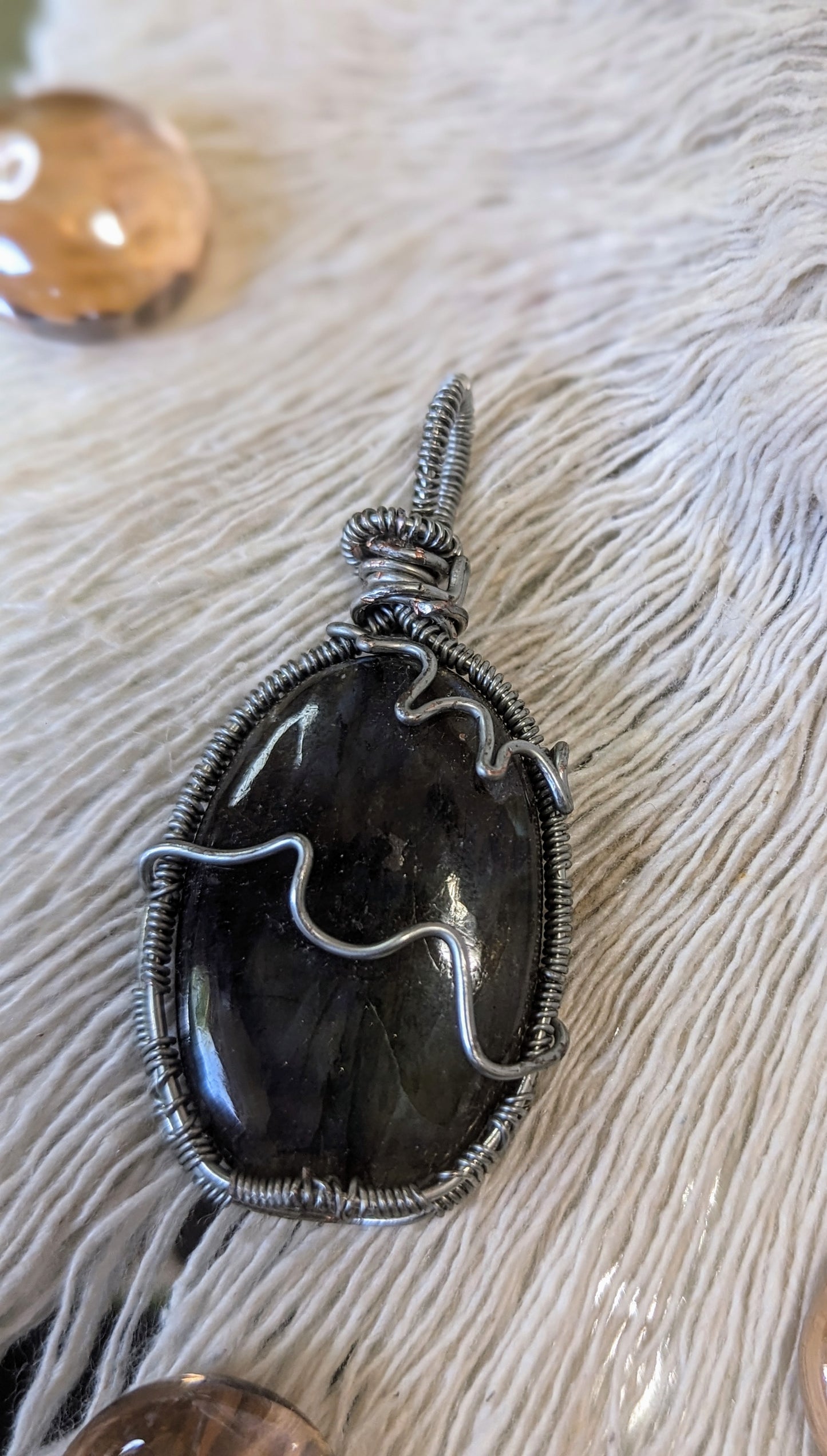 Labradorite Silver Necklace Pendant