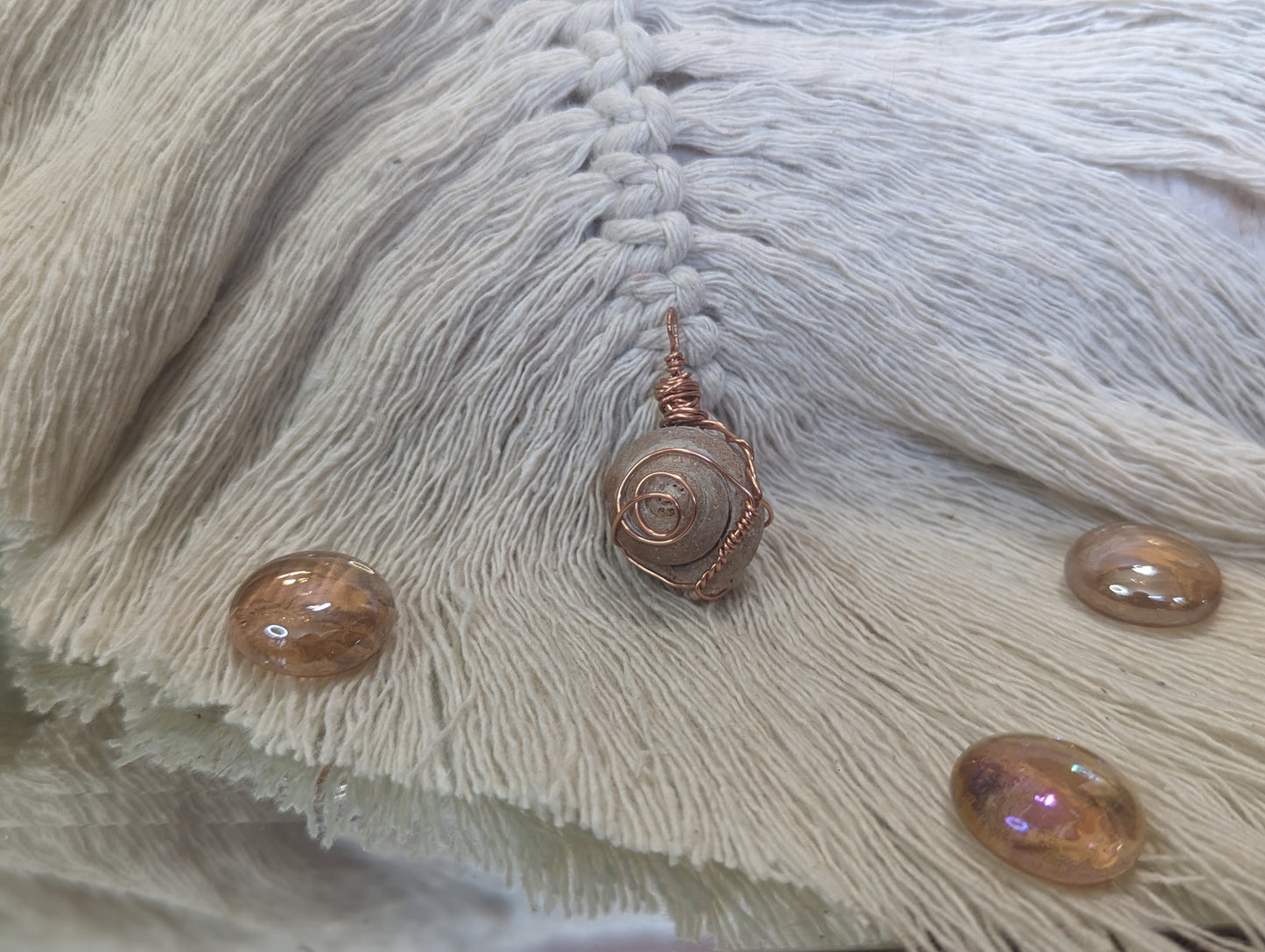 Ancient Whispers, Fossilized Sea Shell Pendants