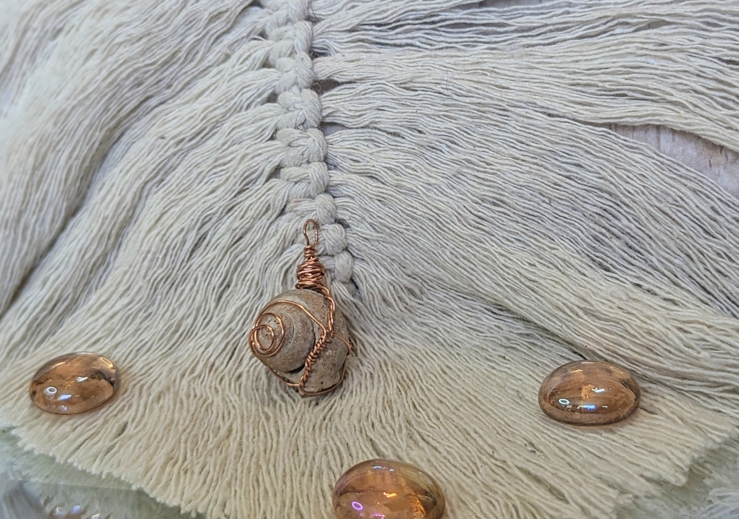 Ancient Whispers, Fossilized Sea Shell Pendants